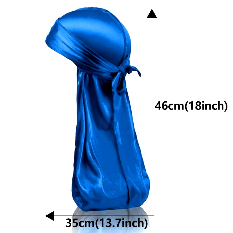 1-4Pcs New Silk Durag Bandana Turban Hat Men Breathable Long Tail Doo Rag for Men Durags Pirate Hat Headband