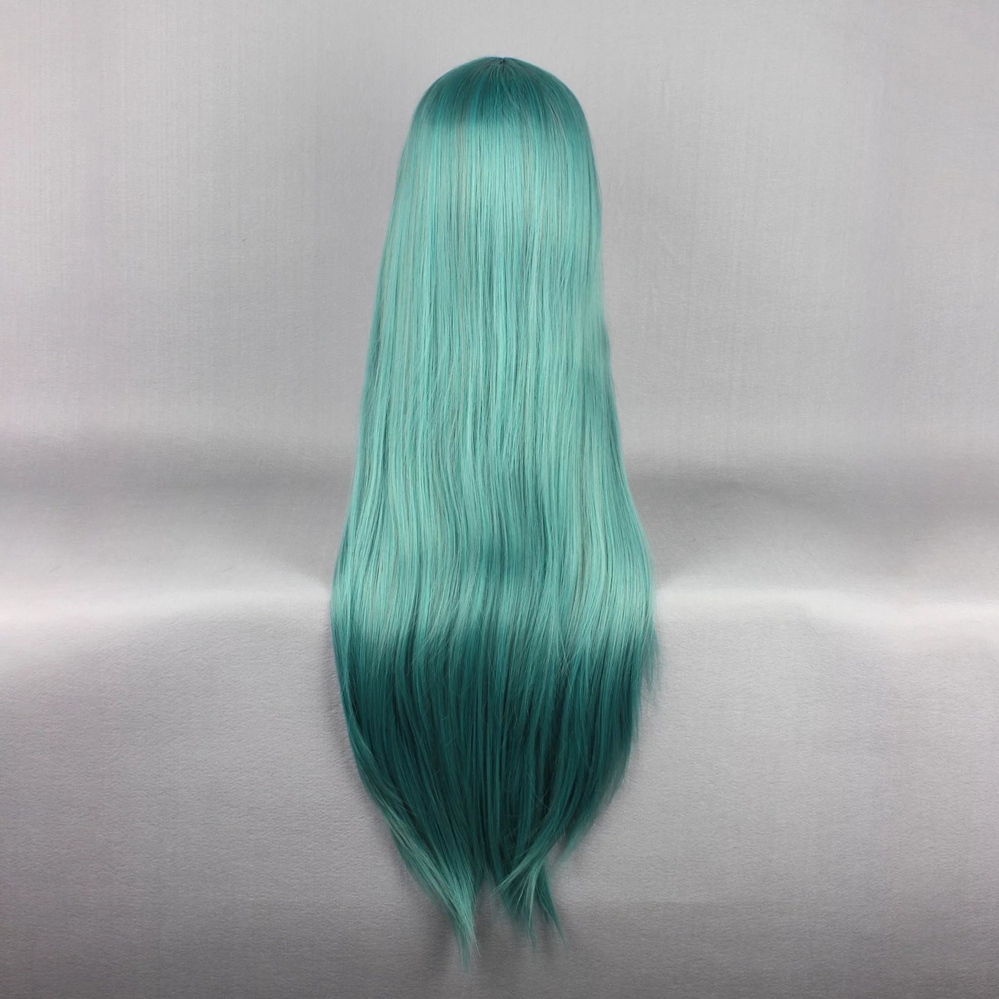 Human Hair Wigs for Lady 31" Wigs for Women Wig Cap Long Hair Deep Green