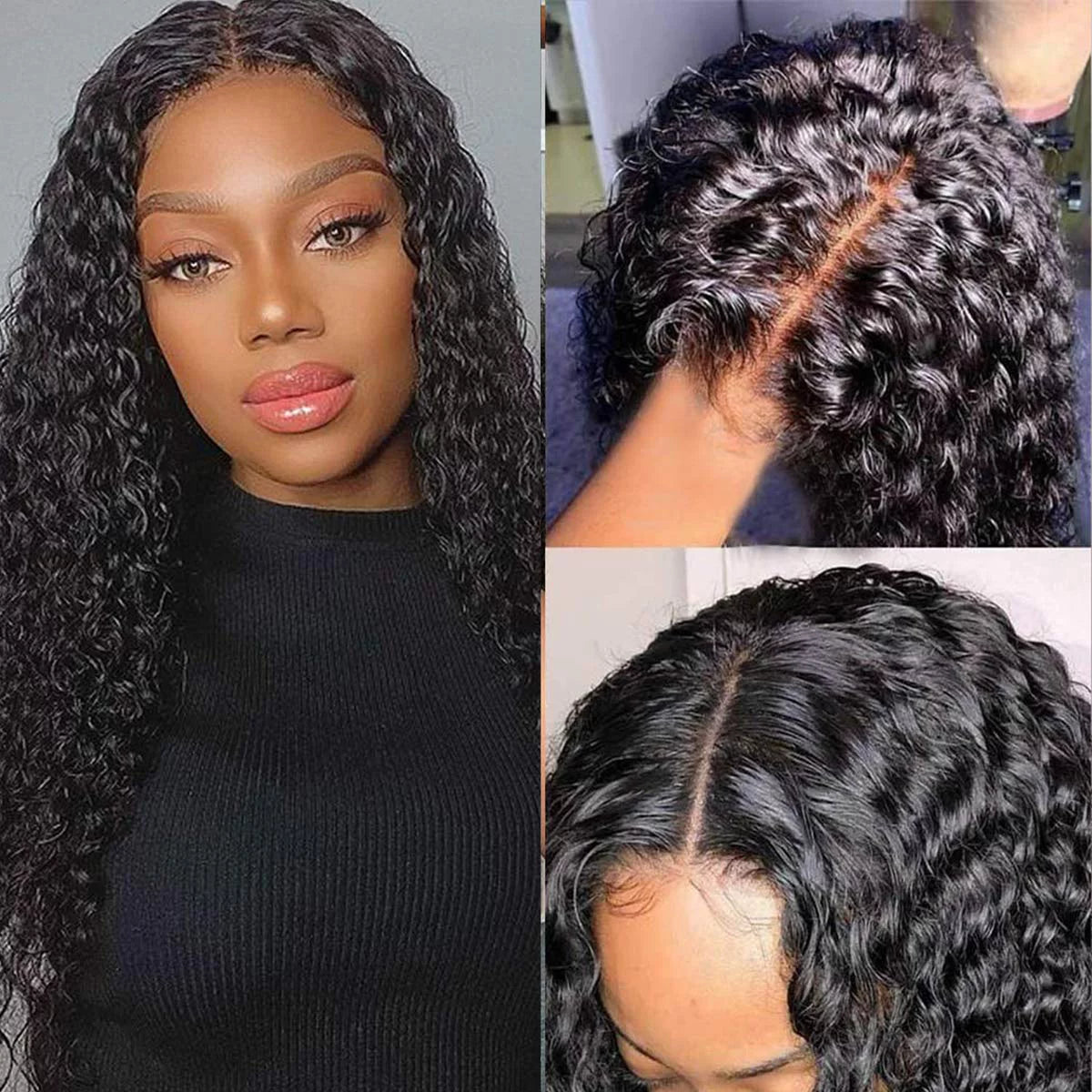 T Part Lace Wig Human Hair Kinky Curly Wigs for Black Women Curly T Part Lace Front Wigs Human Hair Pre Plucked 13X4X1 Transparent Kinky Curly Lace Front Wig Human Hair Brazilian Virgin Wig 18Inch