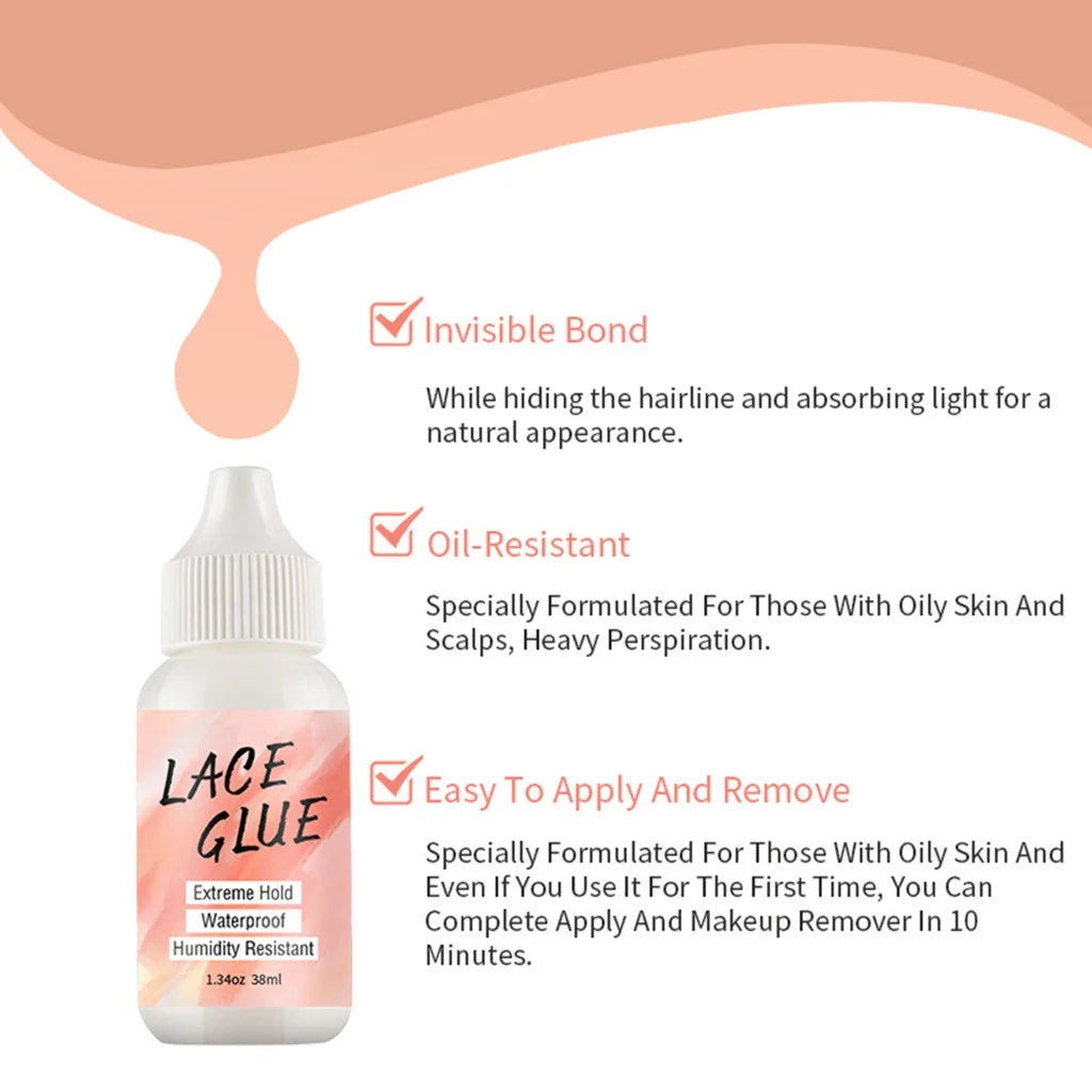 Wig Glue Lace Glue Waterproof Wig Glue for Front Lace Wig Transparent Lace